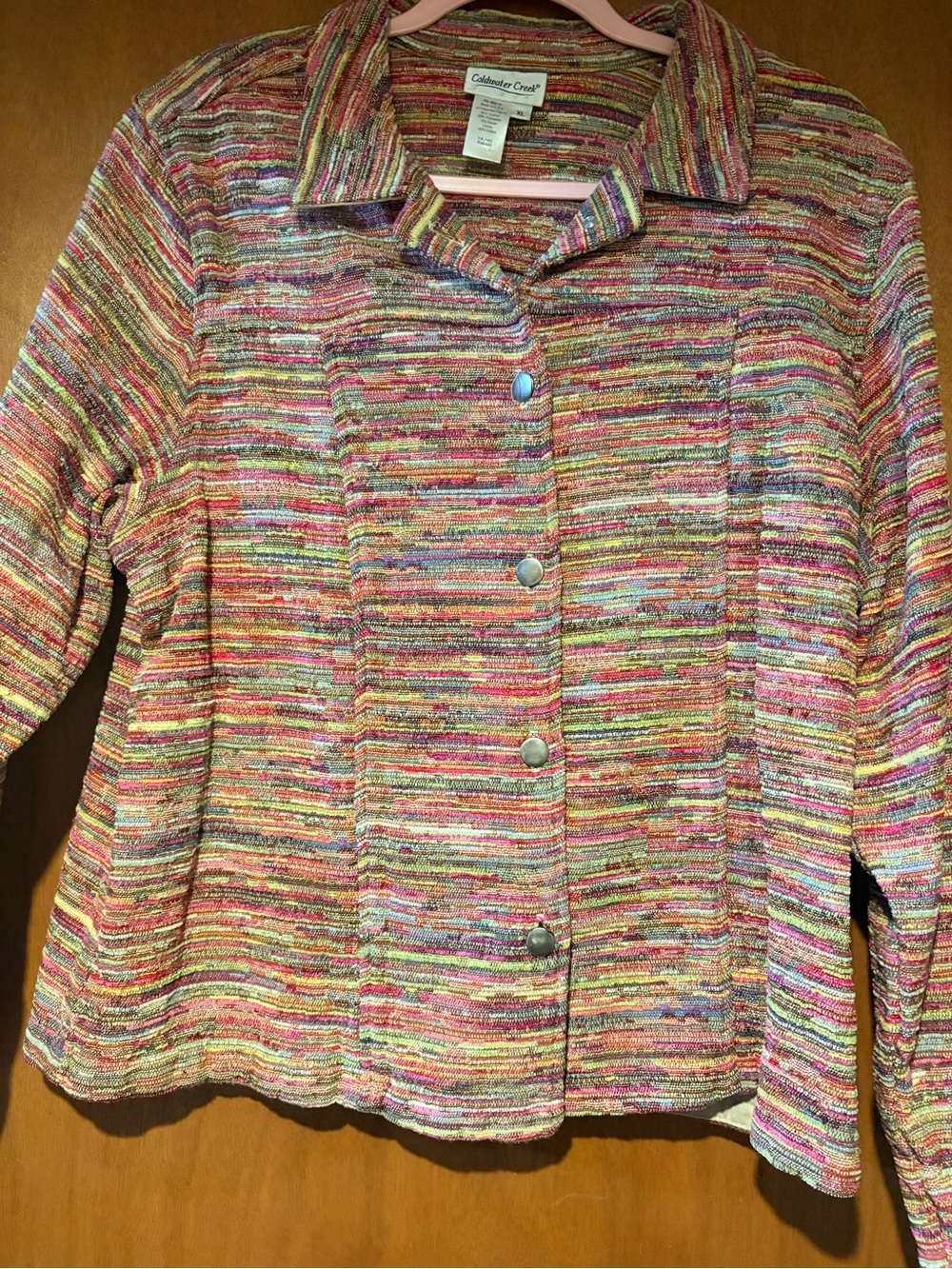 Coldwater Creek Multicolor Striped Button-Front Jacket